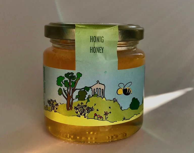 Honig der Imker und seine Bienen